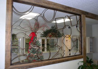 Decorative steel on mirror