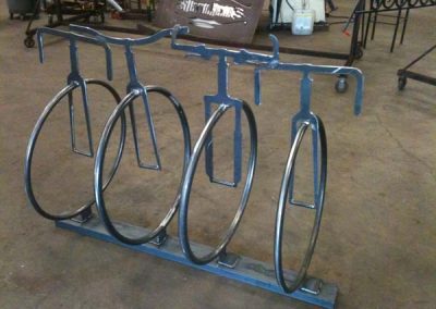 Steel bicycle rack